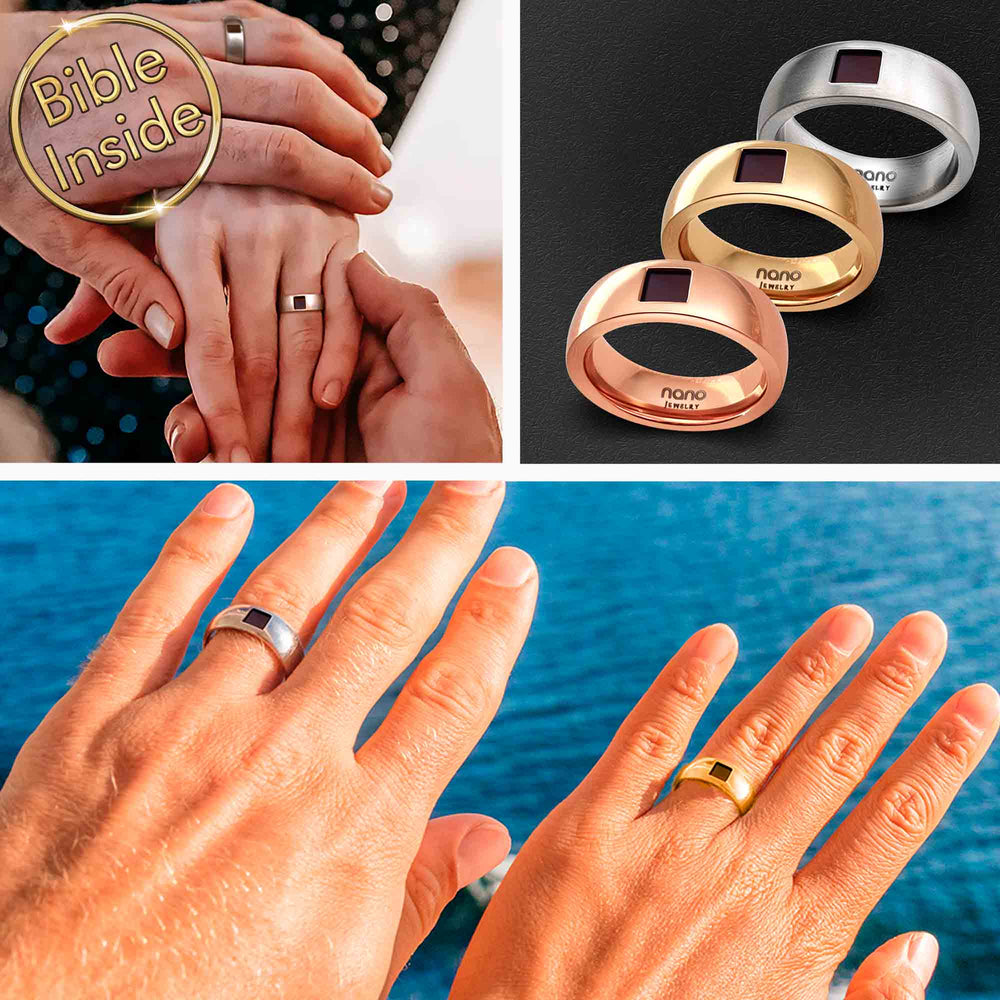 Religious Rings For Couple With The Entire Bible - My Nano Jewelry