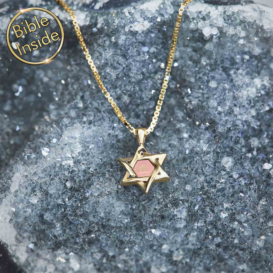 Small Gold Star Of David Necklace - The Entire Bible In One Jewelry - My Nano Jewelry