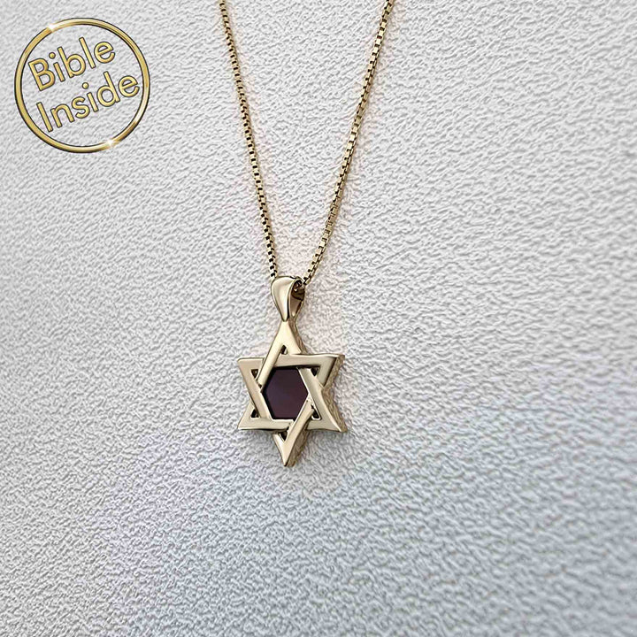 Small Star Of David Necklace Gold - The Entire Bible In One Jewelry - My Nano Jewelry