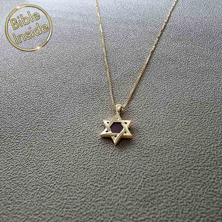 Small David Star Gold Necklace - The Entire Bible In One Jewelry - My Nano Jewelry