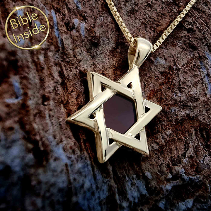 Necklace With Small Star Of David - The Entire Bible In One Jewelry - My Nano Jewelry