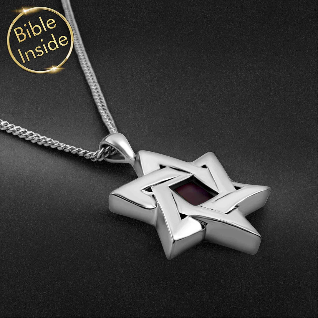 Star Of David Necklace For Men With The Entire Bible - My Nano Bible Jewelry