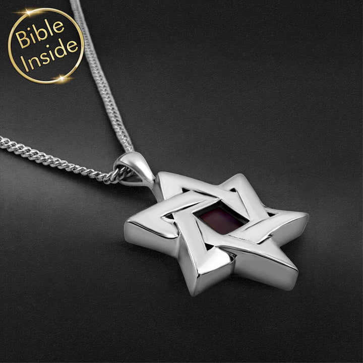 Star Of David Necklace For Men With The Entire Bible - My Nano Bible Jewelry