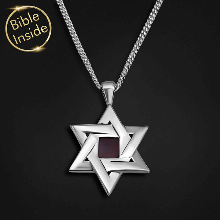 Star Of David Necklace Silver With The Entire Bible - My Nano Bible Jewelry