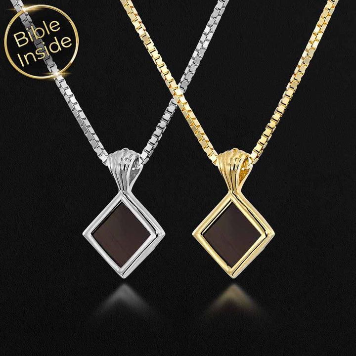 Unique Christmas gifts for wife - minimalist rhombus necklace for daily wear