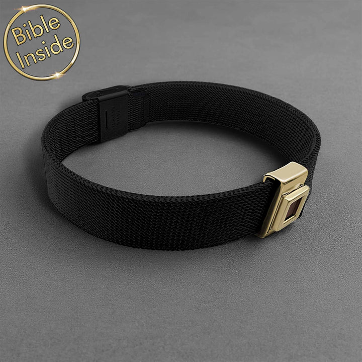 Nano Bible jewelry Knox design bracelet in polished stainless steel
