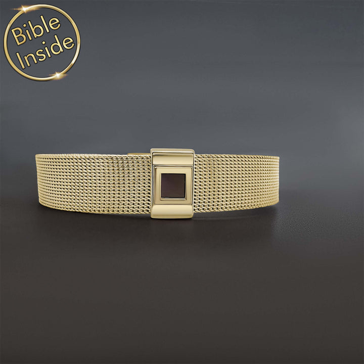 Square design Bible verse jewelry for men – elegant faith statement piece