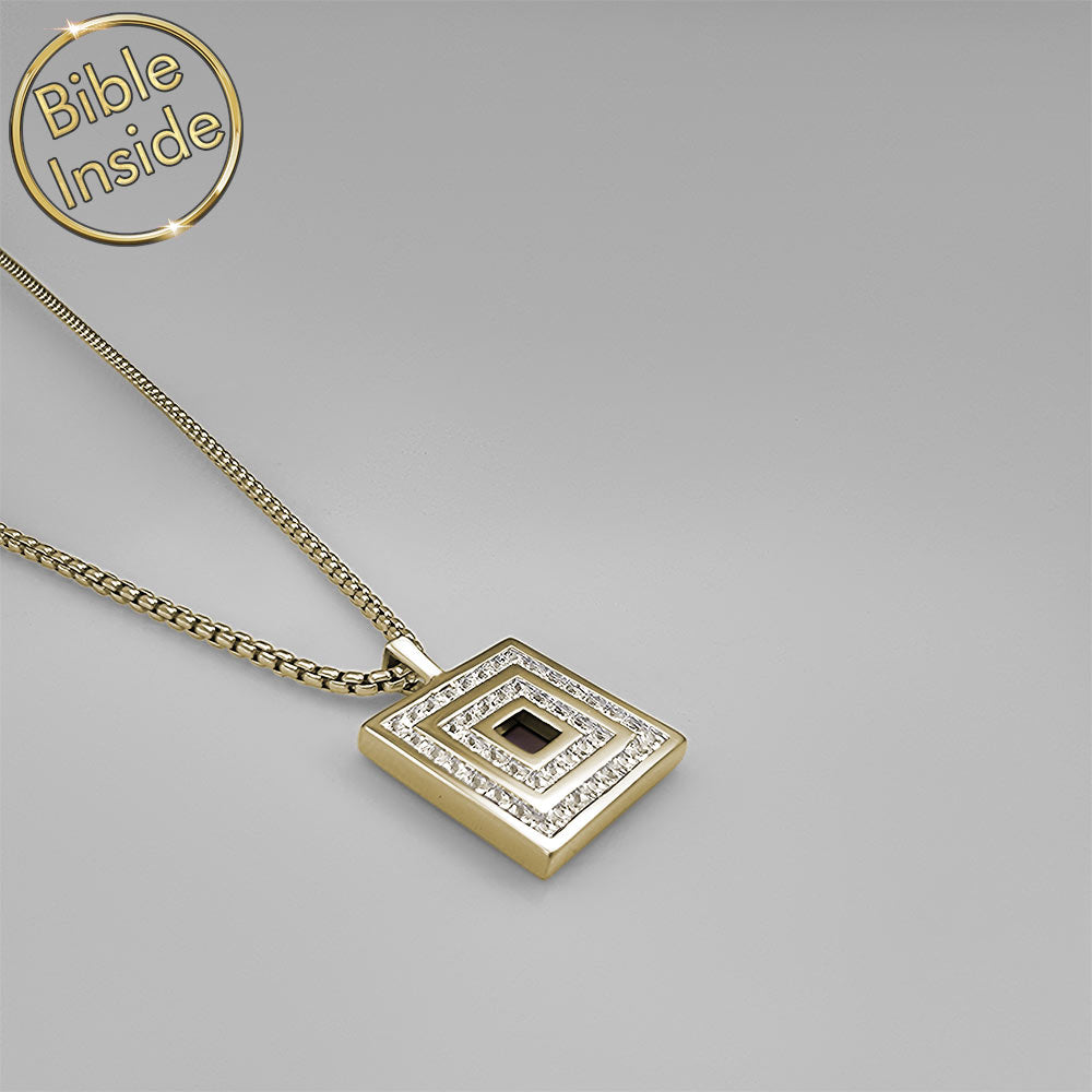Square pendant Bible verse gift for Christian men