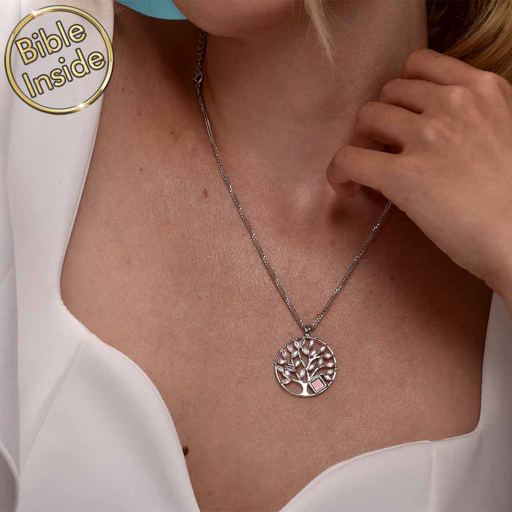 Tree of life biblical gift for women, unique nano Bible jewelry