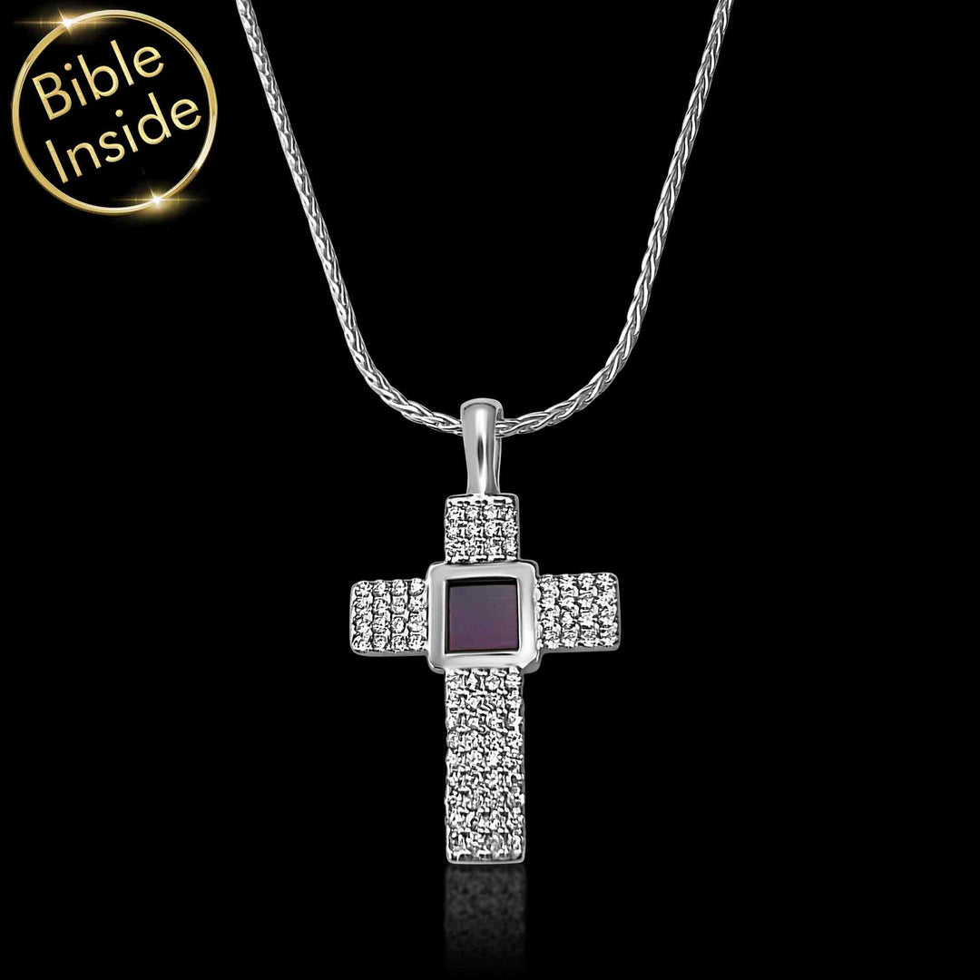 Womens Bible gifts – Aurora Cross in white gold, daily wear

