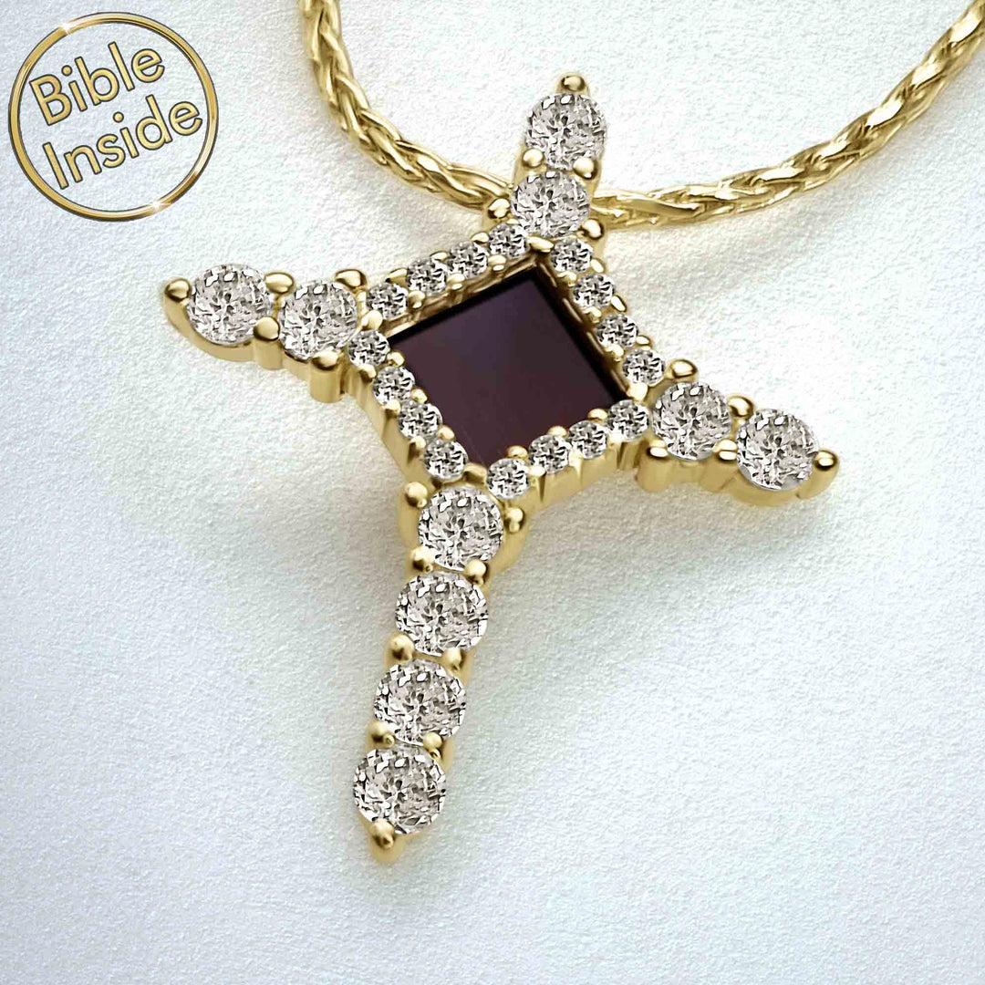 Necklace with Bible verses engraved on micro chip – spiritual jewelry
