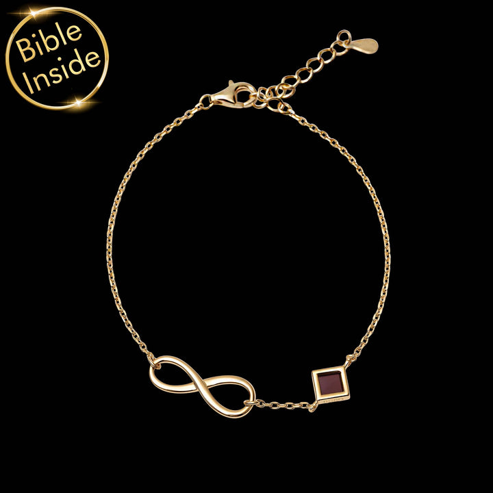 Sterling Gold Biblical bracelet with rhombus pendant for daily wear