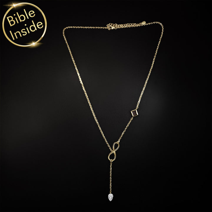 Milano Bible necklace featuring nano scripture technology and CZ stones