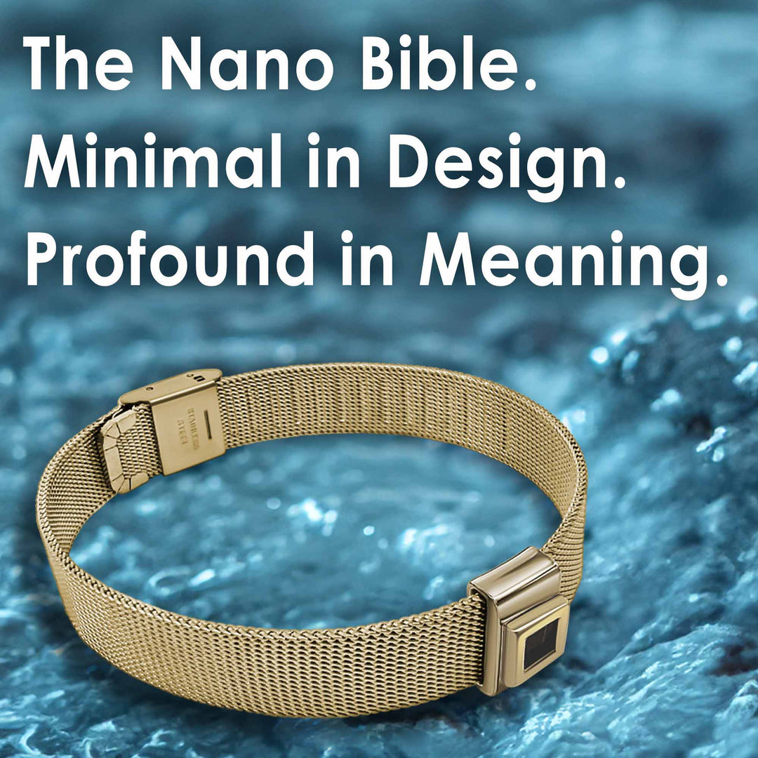 Men's Bible gift bracelet in gold with square design – minimalist faith accessory