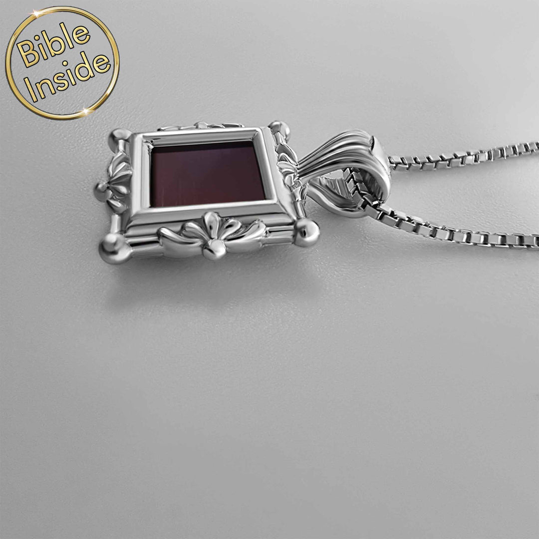 Holy Bible necklace with square pendant – timeless Christian gift
