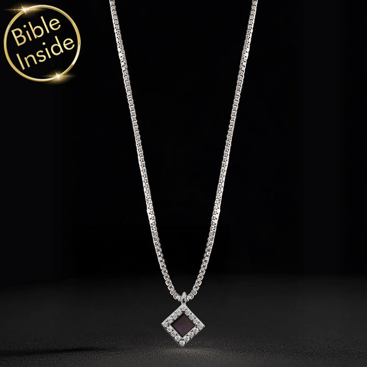 Rhombus pendant Bible gift for women with brilliant CZ accents