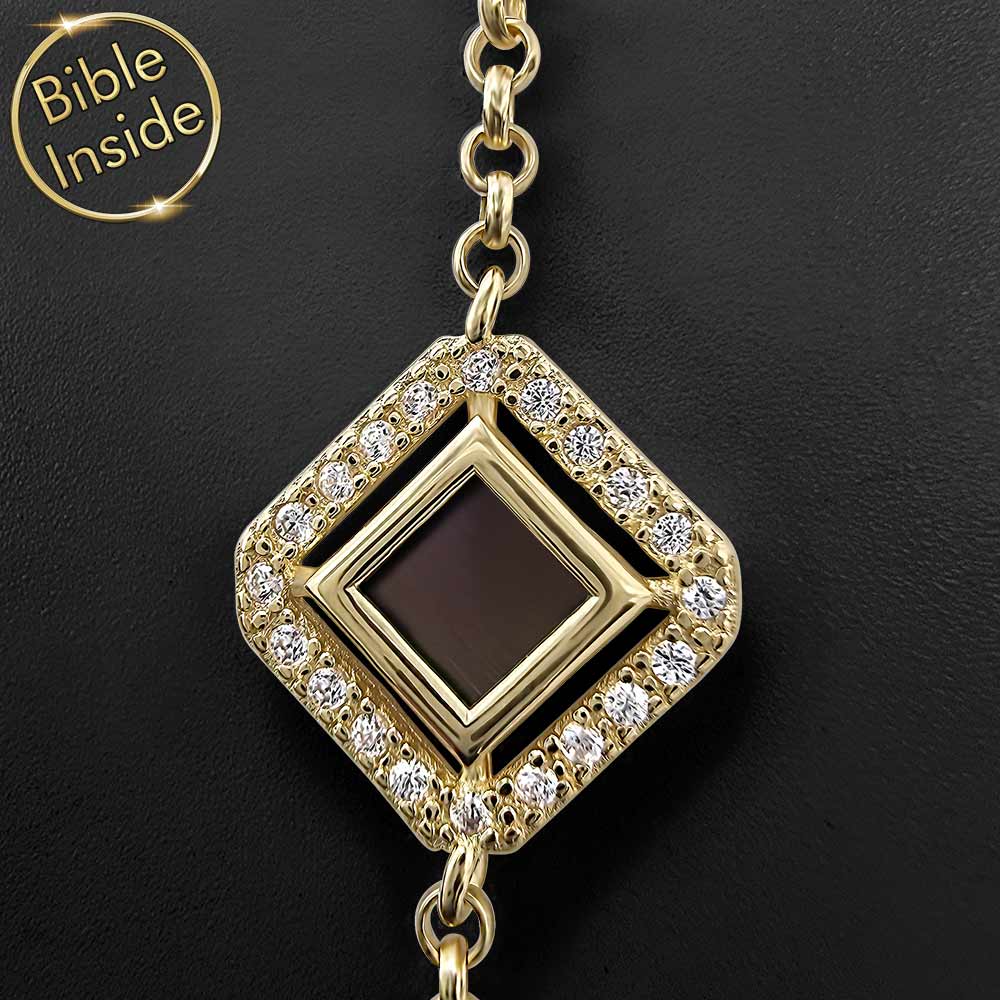 Rhombus pendant Bible jewelry bracelet for daily Christian wear