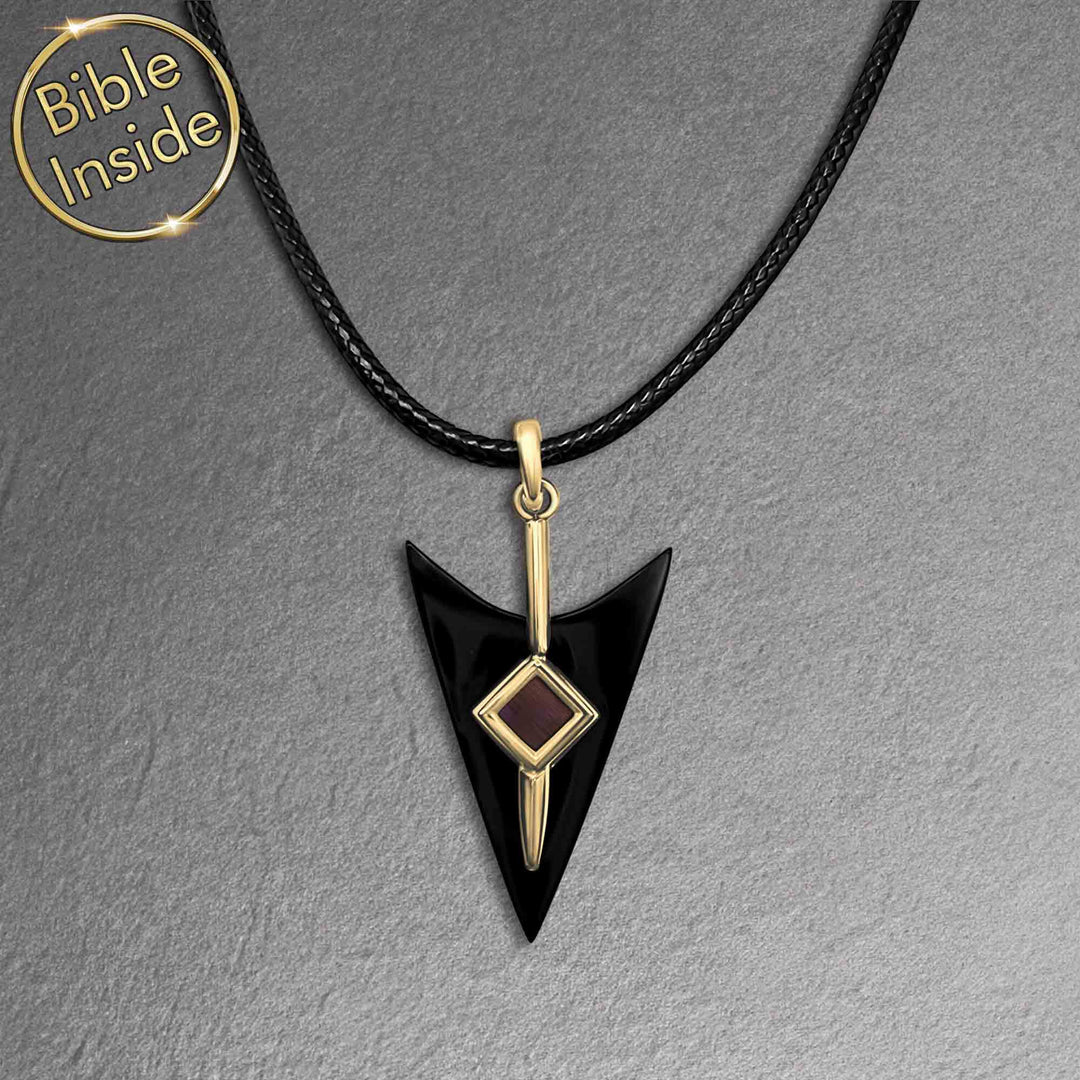Arrow necklace Bible design for men – minimalist faith accessory