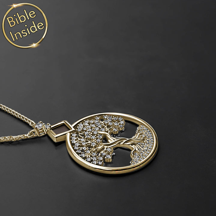 Nano Testament pendant necklace with tree of life for Christian believers