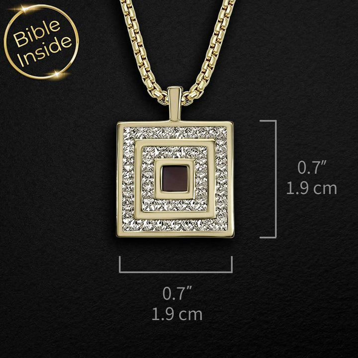 Men's Bible jewelry with elegant square pendant – faith jewelry