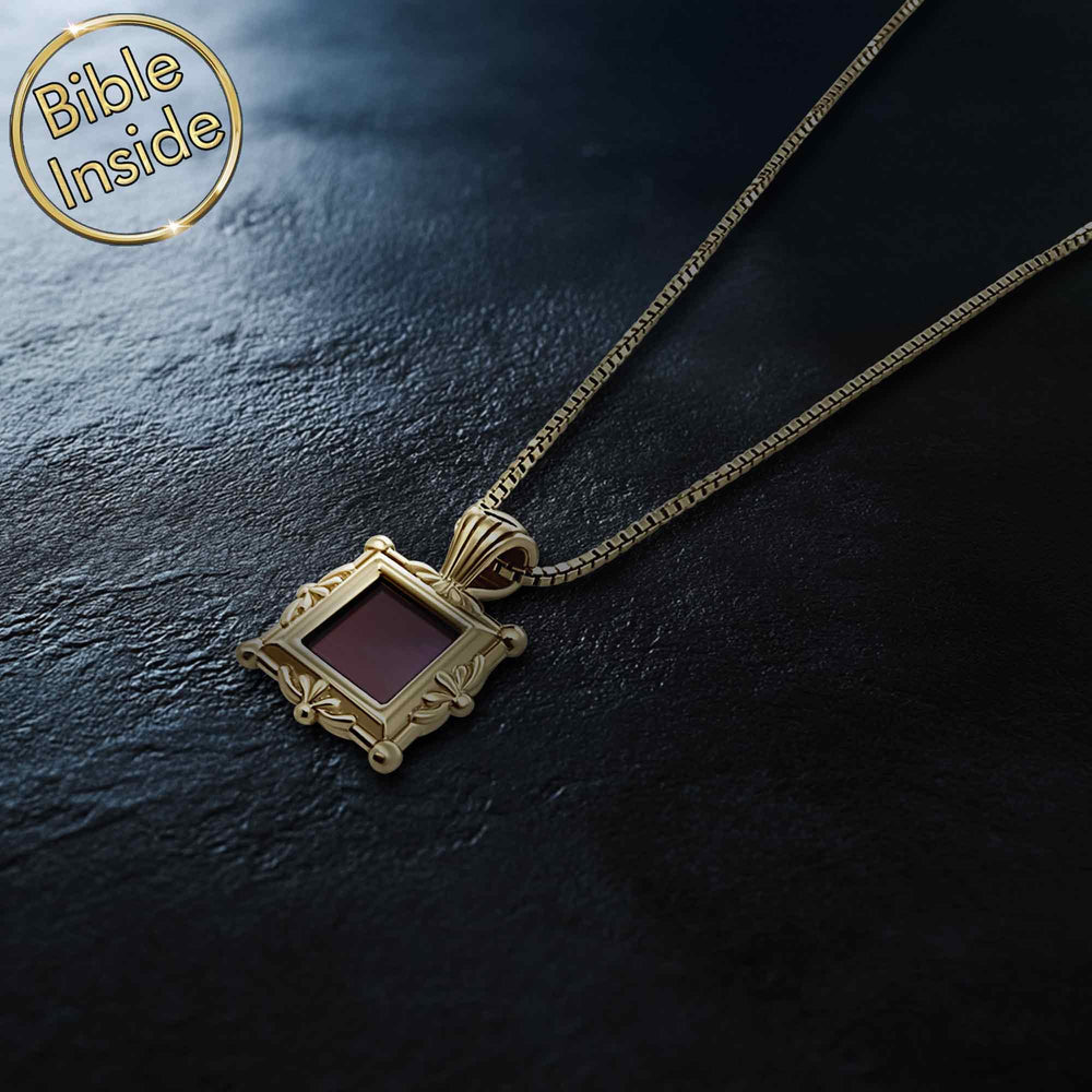 Minimalist Bible necklace featuring square design for women