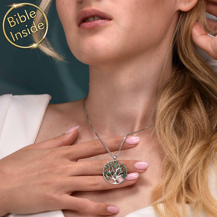 Tree of life pendant with nano Bible – meaningful gifts for Bible enthusiasts