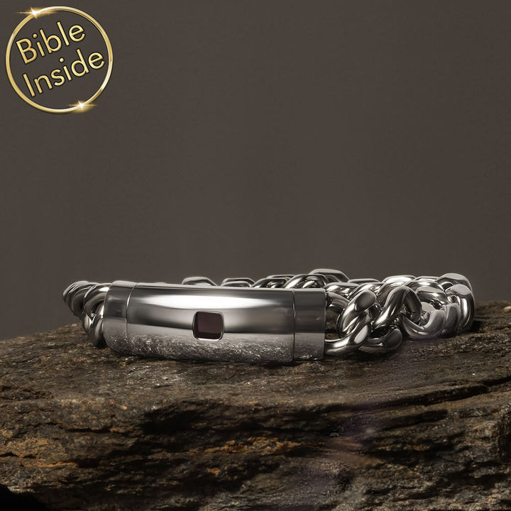 Christian Christmas gift bracelet featuring miniature Bible technology