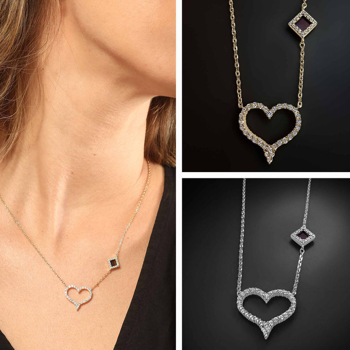 Christian gift heart necklace with nano Bible chip for women