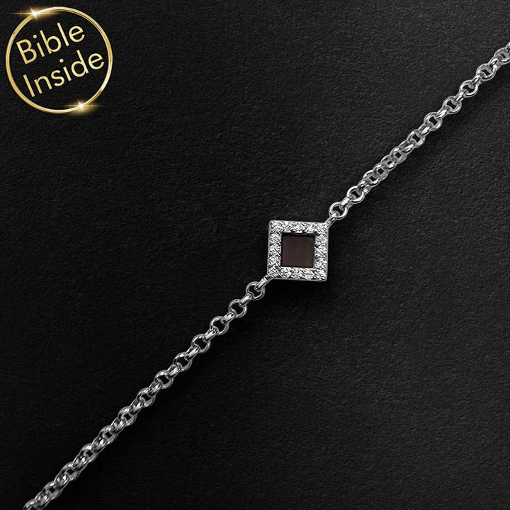 Christian gifts bracelet featuring CZ stones and Biblical technology