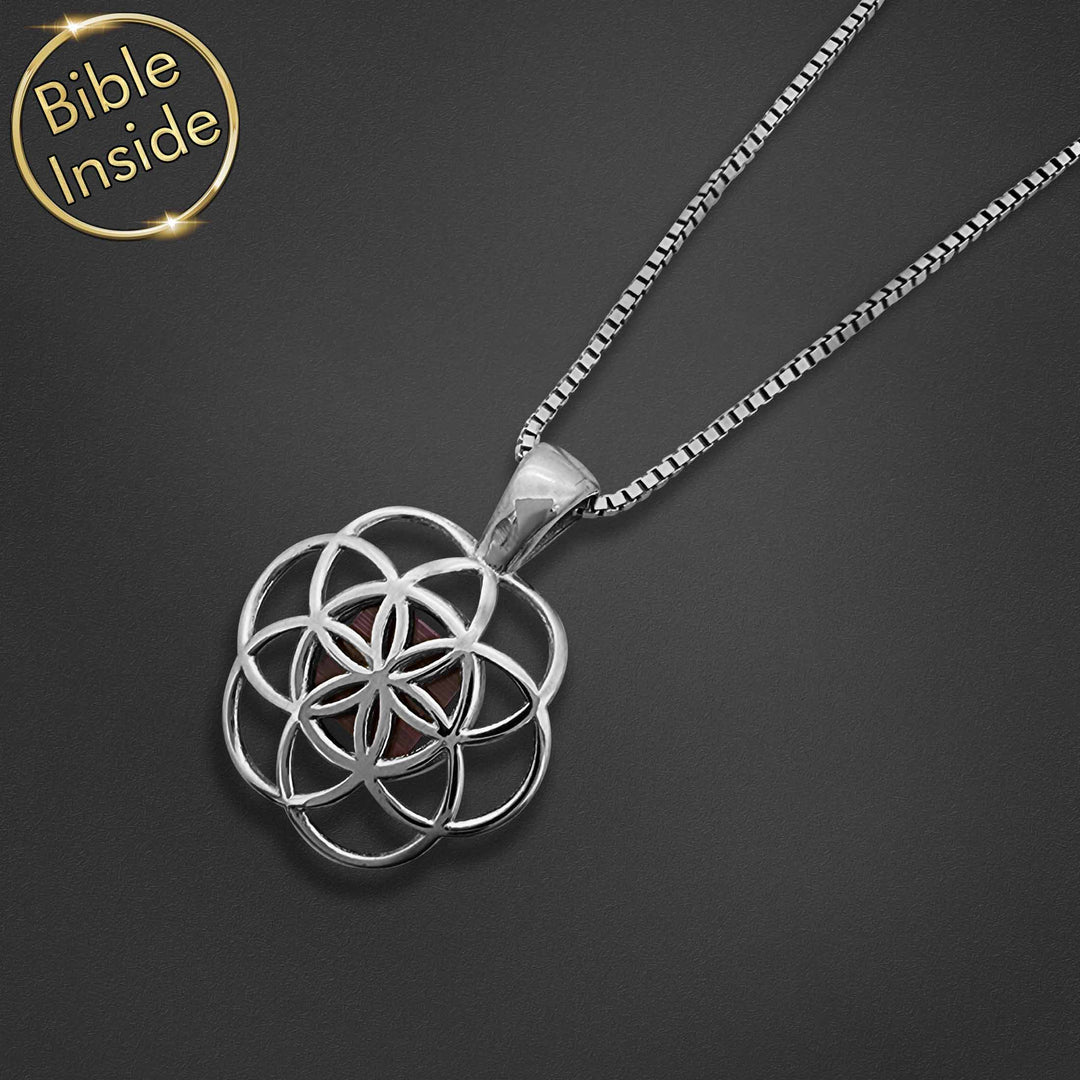 Christmas Christian gift featuring harmony pendant and microscopic Bible