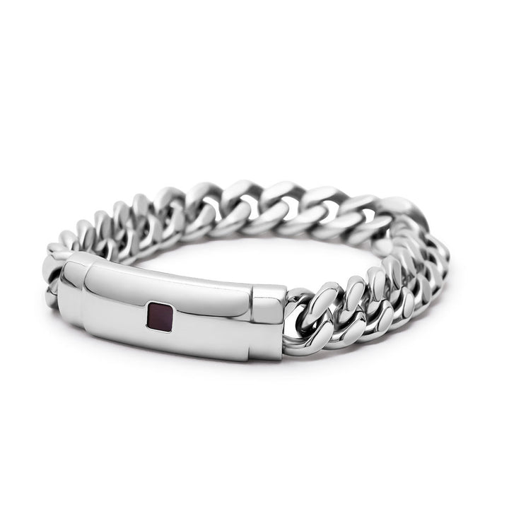 Men's Christian jewelry bracelet featuring miniature Bible technology