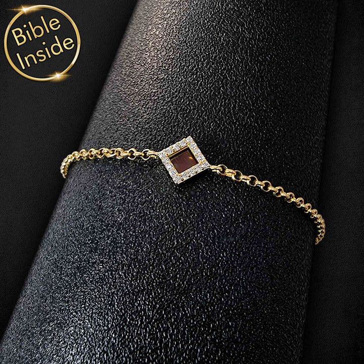 Rhombus design Christian bracelet for women with scripture inside – daily wear jewelry