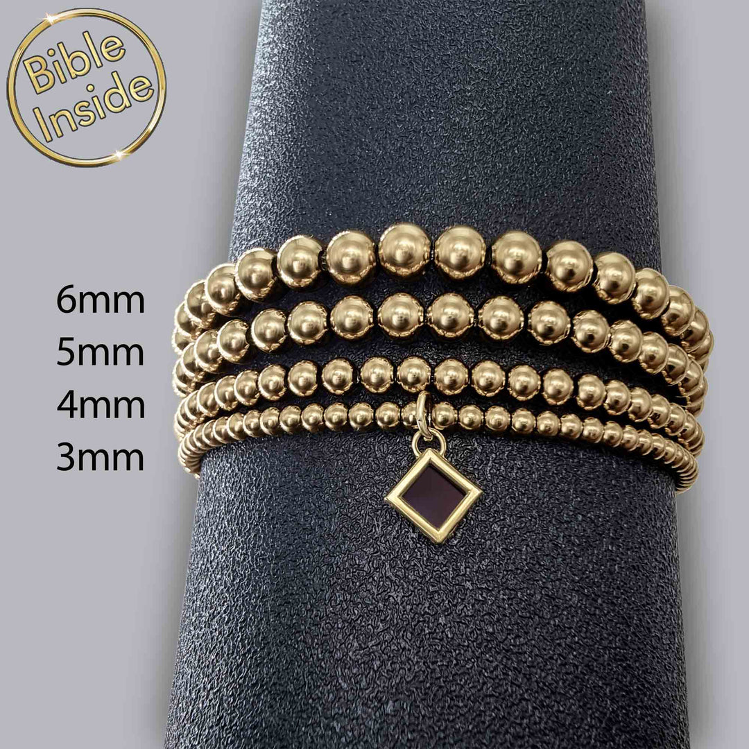 Gold finish Christian bracelet for women with New Testament – daily faith expression
