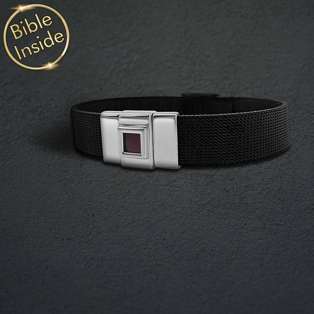 Men's Christian bracelet with microchip Bible technology - My Nano Jewelry