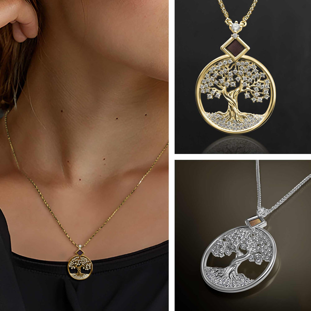 Christian jewelry for women Tree of Life necklace with nano Bible