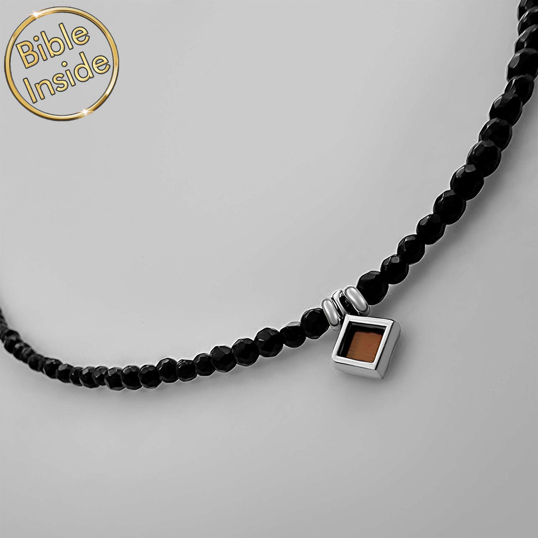 Dainty Christian pendant necklace with nano Bible technology
