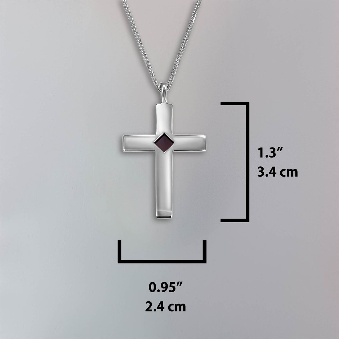 Christian jewelry cross necklace with New Testament chip inside