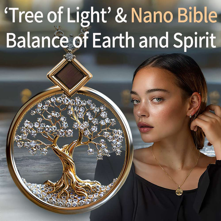 Handmade Christian jewelry tree of life necklace with Bible chip technology