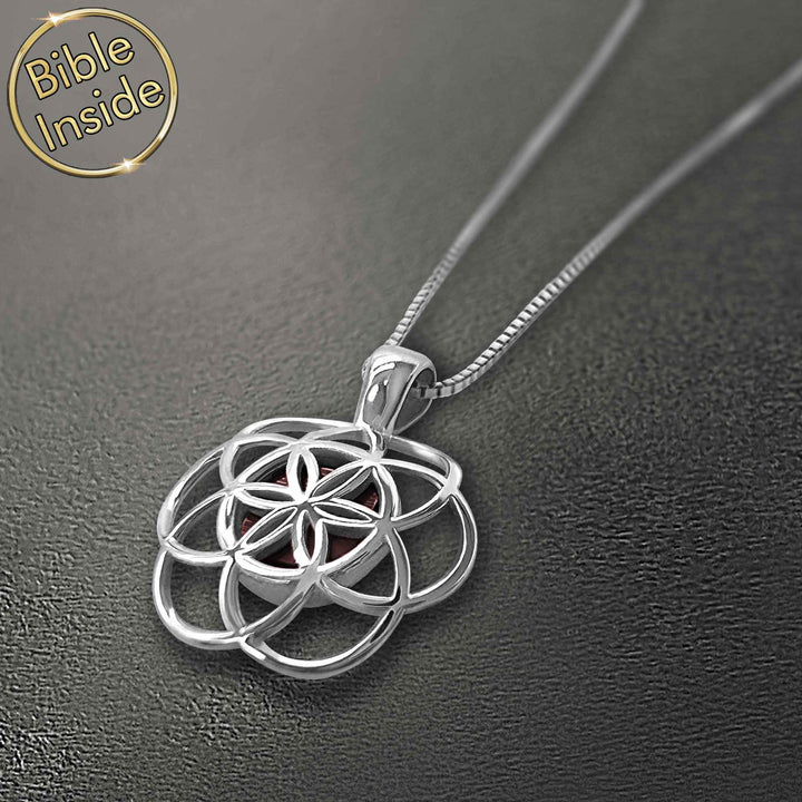 Sterling silver Christianity jewelry with meaningful Seed of Life design