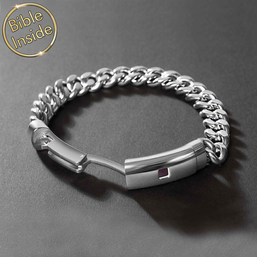 Minimalist Christian bracelet for men - bold Christianity jewelry design