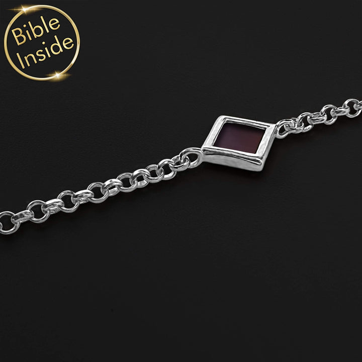 Christian bracelet for women with micro Bible chip inside