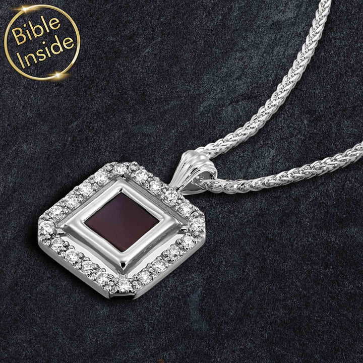 Christian necklace for women featuring nano Testament chip