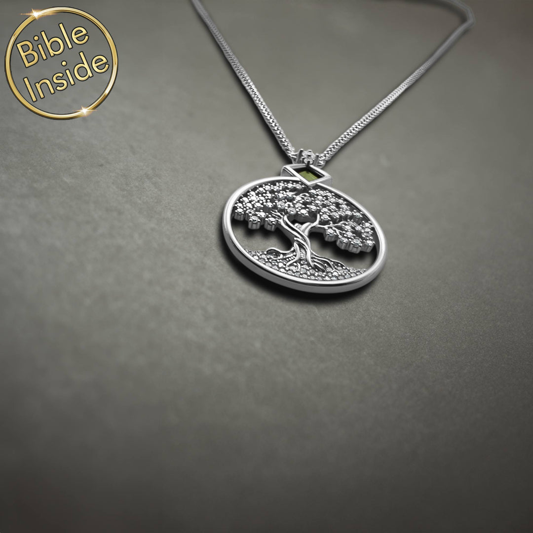 Minimalist Christian jewelry women – Tree of Life with nano chip