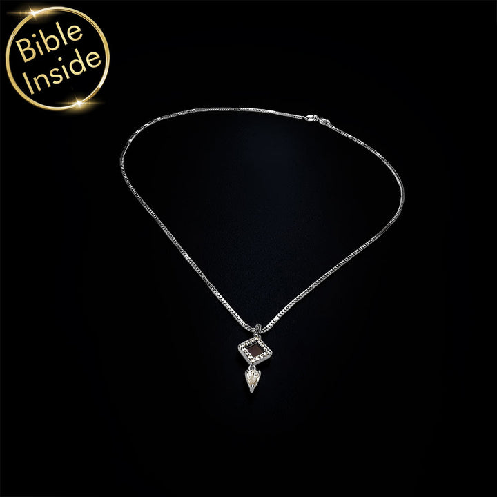 Minimalist Christian pendant with rhombus design in silver