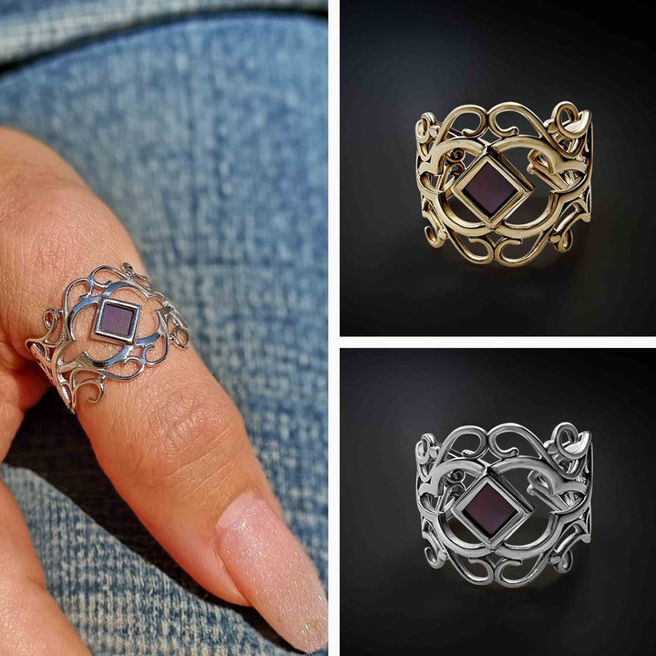 Christianity jewelry ring with nano Bible chip - elegant Christian design