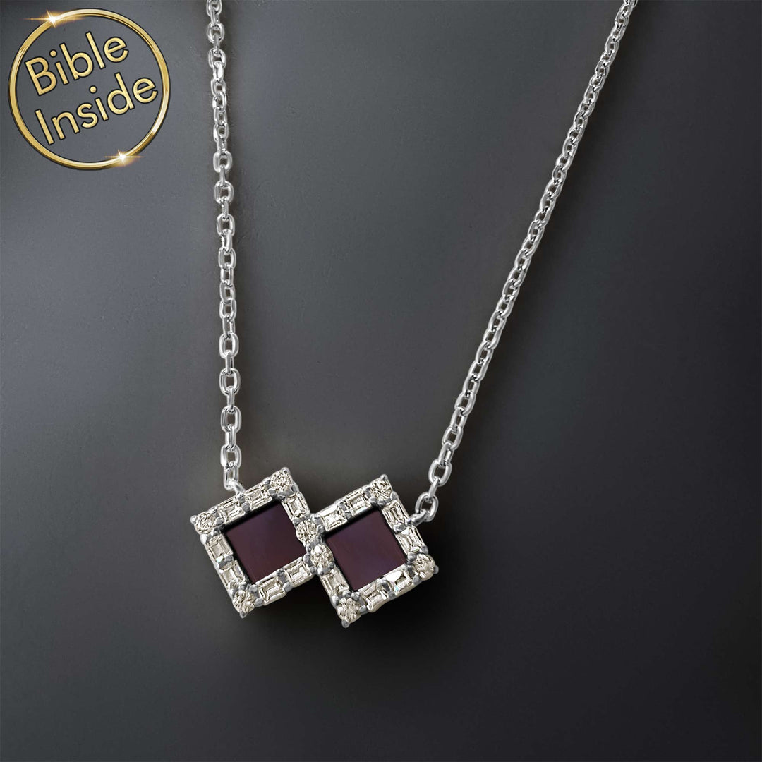Sterling silver Christian necklaces with CZ accented pendant