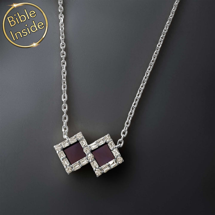 Sterling silver Christian necklaces with CZ accented pendant
