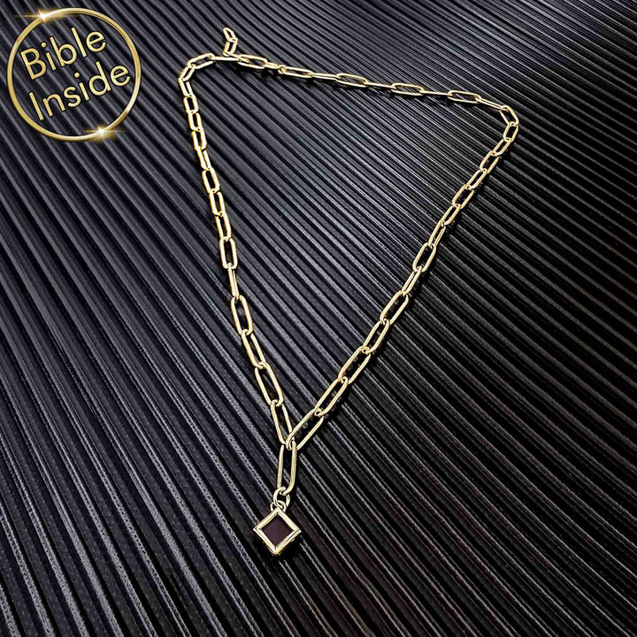 Unique Christian jewelry in stainless steel – polished finish necklace
