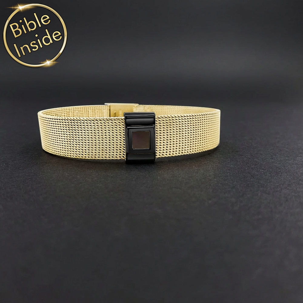 Black Knox bracelet - best Christian Christmas gift for men with nano Bible