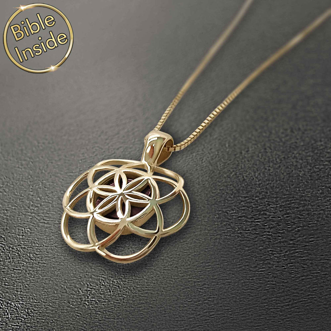 Personalized Christmas gifts for wife – geometric pendant with New Testament